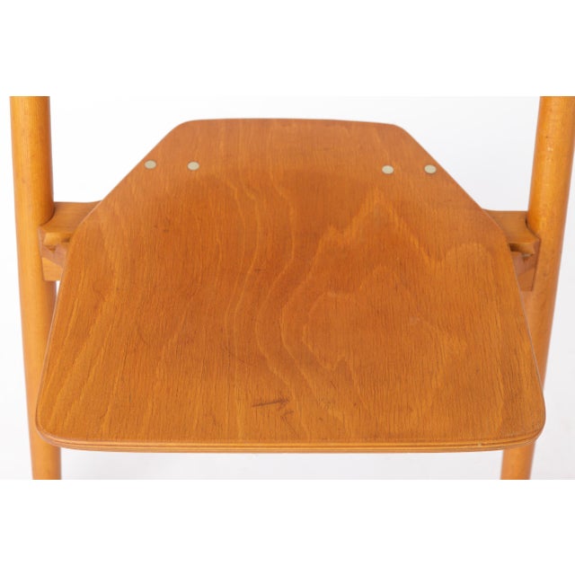 Vintage German Hiller Folding Chair in Beech, 1970s For Sale - Image 3 of 13