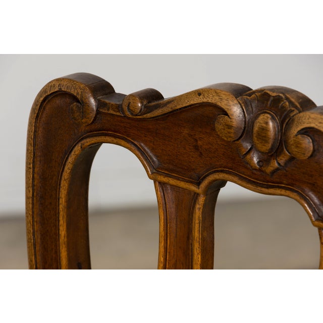 Set of 8 Early 20th Century French Louis XV Style Walnut Dining Chairs For Sale - Image 16 of 18