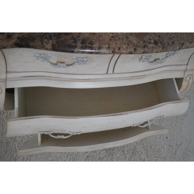 1990s Marble Top Italian Style Commode Chest For Sale - Image 5 of 17