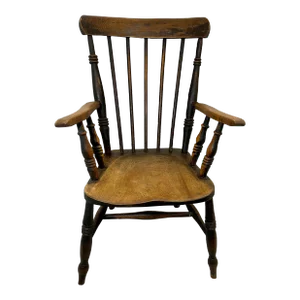 Antique Early American Spindle Back Windsor Arm Chair - Circa 1880