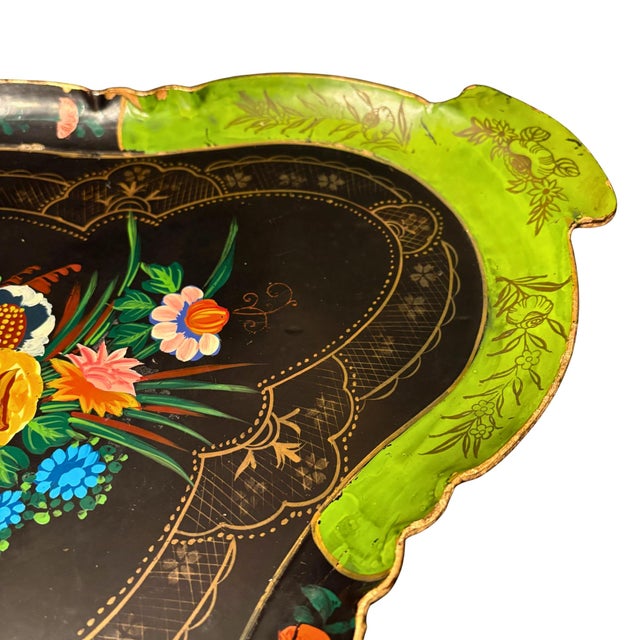 Japanese Papier-Mâché Lacquer Tray C. 1920s For Sale - Image 4 of 8