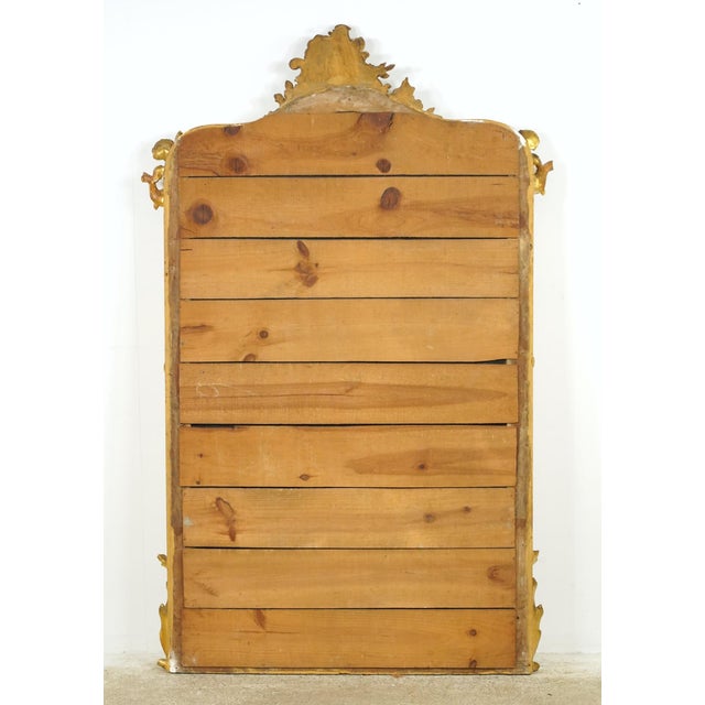 Antique French Louis XV Gilded Wood Overmantel Mirror For Sale - Image 13 of 13
