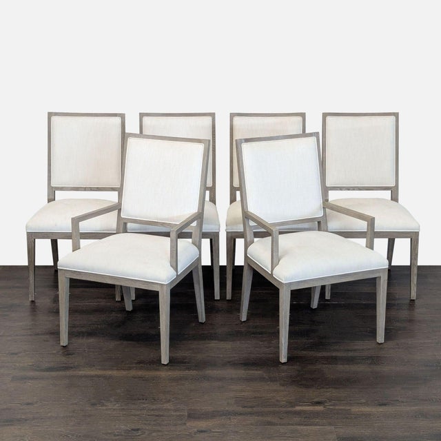 Wood Restoration Hardware (Rh) St. James Marble-Top Rectangular Dining Set For Sale - Image 7 of 18