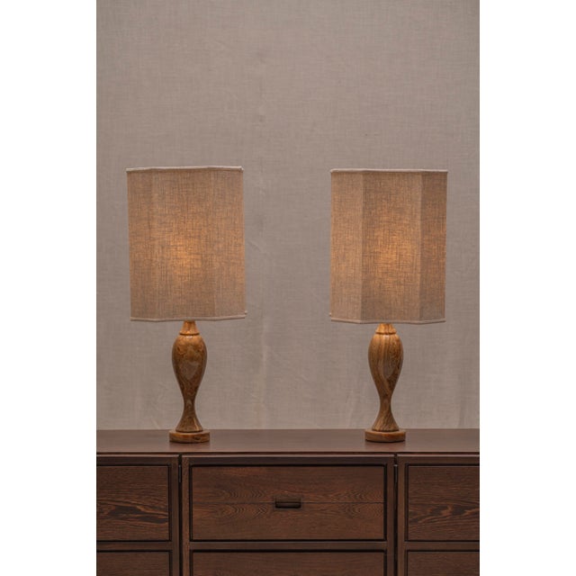 Beige Large Italian Onyx Table Lamps, 1970s, Set of 2 For Sale - Image 8 of 15