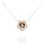 18k 750 Two Tone Rose and White Gold Natural Diamond Flower Pendant With Chain For Sale