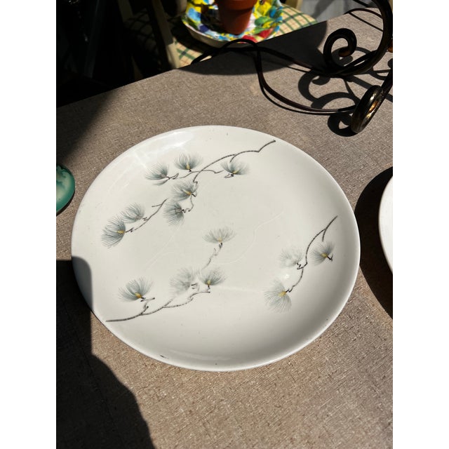 Boho Chic Pair of Ceramic Mikasa Pine Plates For Sale - Image 3 of 5