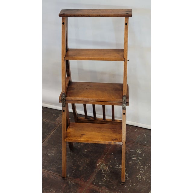 19th Century Victorian Walnut Metamorphic Chair/Steps/Ladder Library ...
