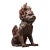 Gilt Bronze Qilin Statue With Cinnabar Accents For Sale
