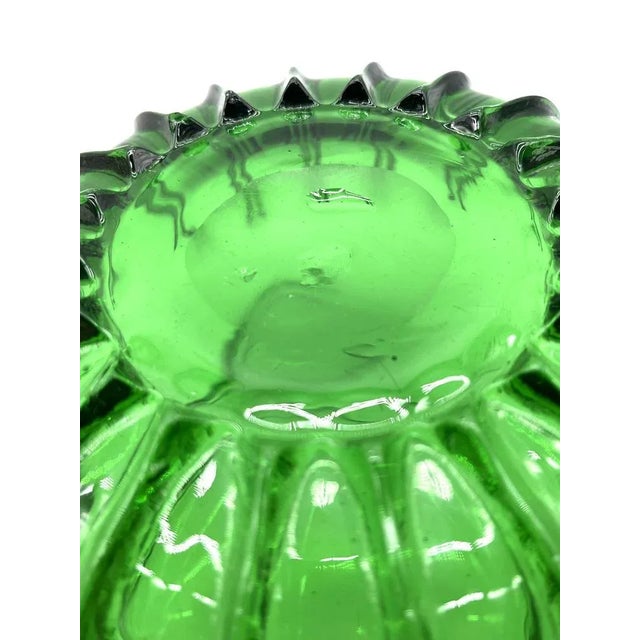 Hand-Blown Green Glass Vase with Sculpted Relief Decoration, 1960s For Sale - Image 10 of 13