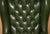 Chesterfield Wingback Swivel Chair in Green Leather For Sale - Image 5 of 18