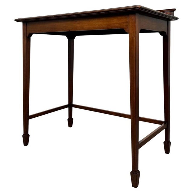 Early 20th Century English Edwardian Inlaid Mahogany Writing Table For Sale - Image 10 of 10