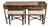 Hekman Burl Wood, Faux Bamboo Console With Nesting Stools & Brass Accents For Sale