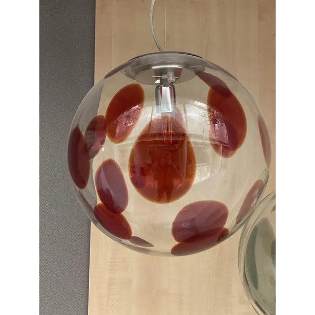 Red Transparent Sphere Lamp in Murano Glass from Simoeng For Sale - Image 9 of 9