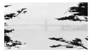 Golden Gate Bridge Lands End no.2 - Black and White Landscape Art Photography 2023