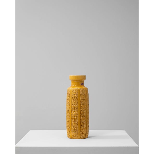 1960s German W. Germany Mid-Century Modern Yellow Mustard Ceramic Vase For Sale - Image 18 of 18