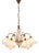 Mid-Century Modern Italian Murano White Opaline Glass and Brass Chandelier, 1950s For Sale