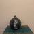 Ceramic Artisanal Black & Ivory Glazed Ovoid Pottery Vase – Hand-Painted Folk Floral Motif For Sale - Image 7 of 7
