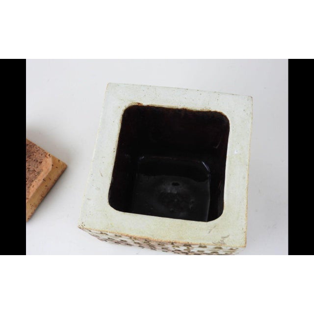 Beige French Ceramic Tobacco Pot by Roger Capron for Vallauris, 1950s For Sale - Image 8 of 12