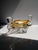 Vintage Amber and Clear Murano Glass Ashtray with Candleholders, Italy, 1970s, in Very Good conditions. Designed 1970 to 1979