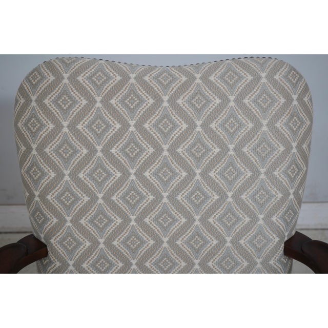 1990s Set of 8 Baker George III Style Upholstered Dining Room Chairs For Sale - Image 5 of 12