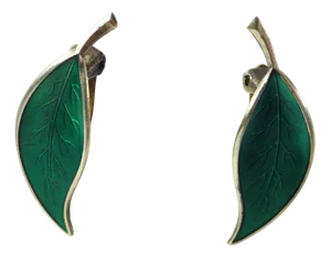 Mid-Century Sterling Silver and Enamel Ear Clips from David Andersen, 1950s, Set of 2