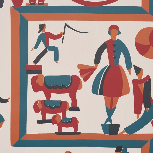 Contemporary SAMPLE - Schumacher Vally Circus Wallpaper In Multi For Sale - Image 3 of 7