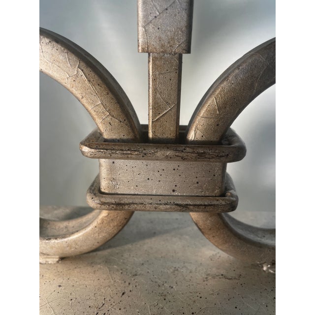 Fine Art Pastiche Ornate Antiqued Silver Table Lamp With Original Shade For Sale In Chicago - Image 6 of 12