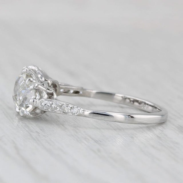 2010s 1.91ctw Diamond Round 3-Stone 14k White Gold Size 6.25 Engagement For Sale - Image 5 of 8
