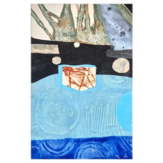 Lionel Perrotte, Abstract Composition, Original Carborundum Etching, 1980s For Sale