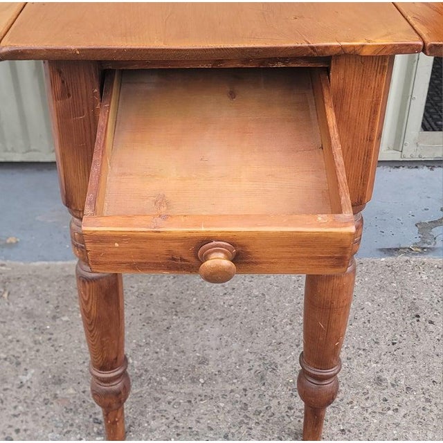 Wood 19thc Single Drawer Drop Leaf Table For Sale - Image 7 of 7