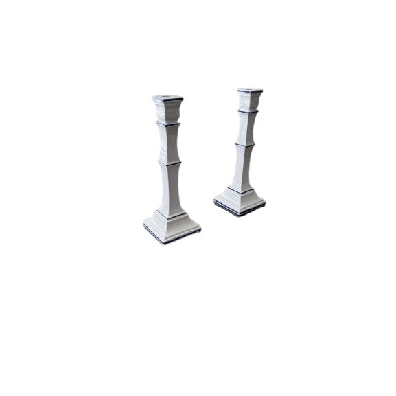 Illuminate your home with timeless elegance using this set of 2 Mottahedeh Winterthur candle holders, exquisitely hand-...