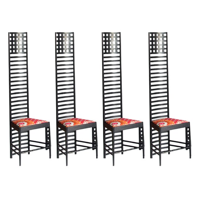 292 Chairs by Charles Rennie Mackintosh for Cassina, Italy, 1990s, Set of 4 For Sale