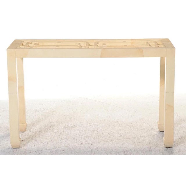 Late 20th Century Late 20th Century Hollywood Regency Style Faux Goatskin Table For Sale - Image 5 of 6