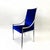 Dillingham Manufacturing Company Full Set of 6 Chrome and Blue Velvet Dining Chairs by Pierre Cardin 1970s For Sale - Image 4 of 8