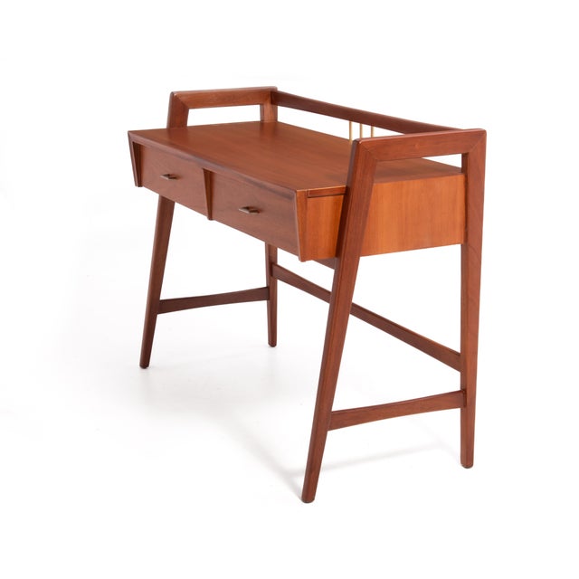 Kent Coffey Kent Coffey Goldenaire Mid Century Desk Restored For Sale - Image 4 of 14