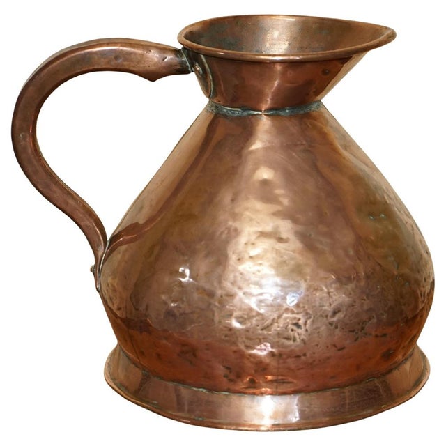 Victorian Hallmarked & Stamped 2 Gallon Copper & Brass Pitcher For Sale - Image 16 of 16