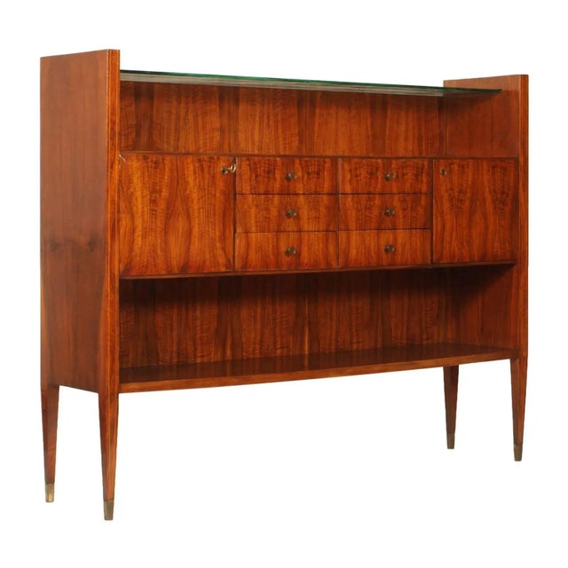 Brown Italian Modern Rationalist Credenza in Rosewood For Sale - Image 8 of 8