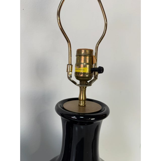 Black 1980s Vintage Chapman Black Glazed Ceramic Table Lamps – A Pair For Sale - Image 8 of 12