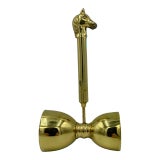 Vintage Mid-Century Equestrian Horse Head Brass Cocktail Jigger Tool Barware, Italian For Sale