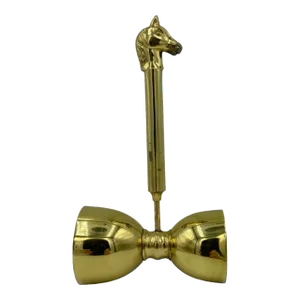 Vintage Mid-Century Equestrian Horse Head Brass Cocktail Jigger Tool Barware, Italian