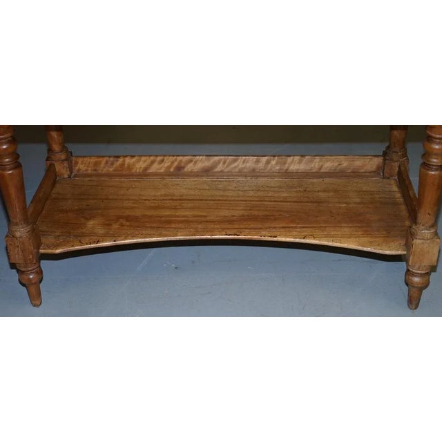 Victorian Marble Topped Satinwood Console or Writing Desk, 1880s For Sale - Image 12 of 18