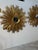 Wood Set of 2, 1970s Vintage Italian Sunburst Gilded Wall Mirror For Sale - Image 7 of 9