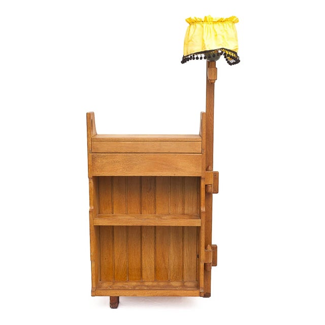 Bar Cabinet with Floor Lamp by Guillerme et Chambron, 1950s For Sale - Image 10 of 13