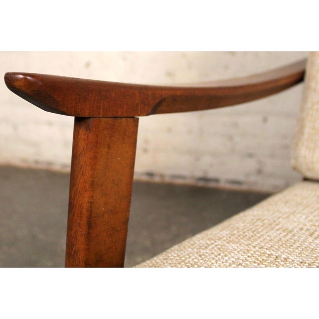 Wood Mid-Century Modern Walnut High Back Lounge Chair For Sale - Image 7 of 15