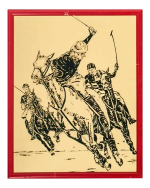Three Polo Players Charging