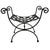 Metal 1940s Neoclassical Blacksmith Wrought Iron and Brass Curule Bench For Sale - Image 7 of 10