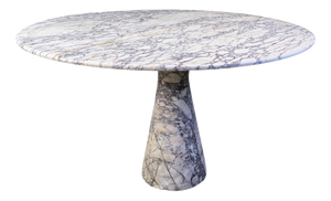 Vintage Round Marble Dining Table, 1970s