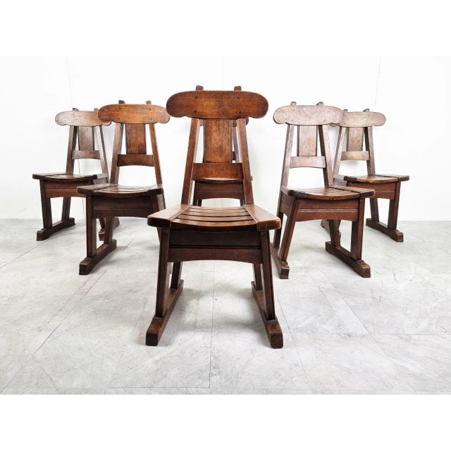 Vintage Brutalist Dining Chairs, 1960s, Set of 6 For Sale - Image 4 of 12