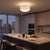 Modern Coronado Flush Mount Lamp - Modern, White Linen Shade, Satin Nickel For Sale - Image 3 of 6