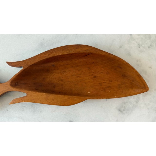 Hand Carved Wood Fish Tray or Platter For Sale - Image 4 of 9
